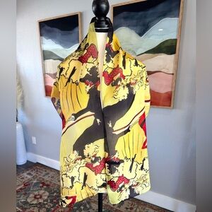 Moulin Rouge Vibrant Yellow and Red Patterned Scarf